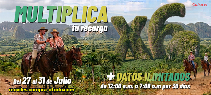 Multiplica x 6 + Datos ilimitados 30 días de 12- 7am Multiplica x 6 + Datos ilimitados 30 días de 12- 7am